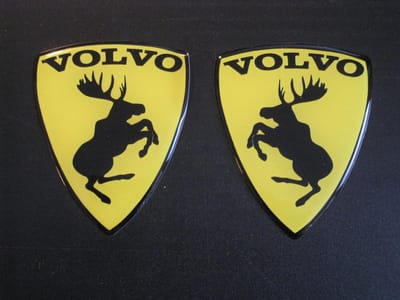 Elandsticker VOLVO - geel/zwart - 75 mm