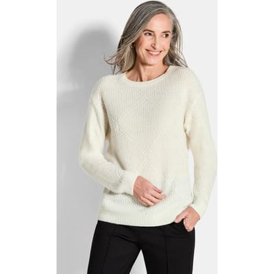 Pullover van licht tricot - gebroken wit - Gr. 19 van Goldner Fashion