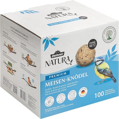 Voer voor wilde vogels, mezenknoedels zonder net, energierijk vogelvoer voor alle seizoenen, met noten en hoogwaardig vetvoer, 100 stuks