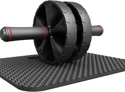 Xiaokeis Ab Roller Wheel - Black Abdominal Exerciser for Core Strength Training with Knee Mat and Push Up Bars