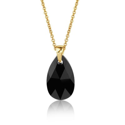 Montebello Ketting Jan DG519 - Swarovski Druppel - 925 Zilver Verguld - 16mm - 50cm
