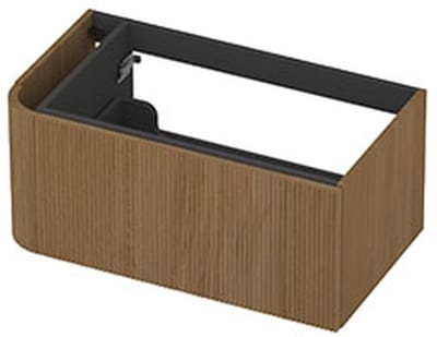 INK - Links Afgeronde Onderkast Fineer 1 Lade Softclose met Gefreesd Front Tbv Grepen - 800x450x350 Mm - Light Veneer