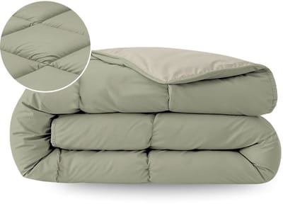 Zelesta Pure Duo Katoen Zomerdekbed - Grijsgroen & Zachtgrijsgroen 160x220cm