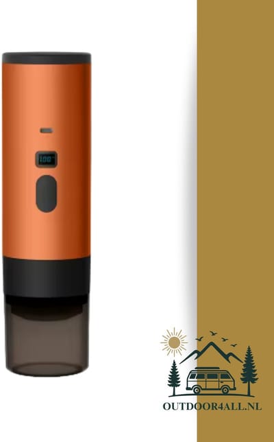 Draagbare Koffiemachine /Coffee maker voor camping, op reis of onderweg - Oplaadbaar - Oranje