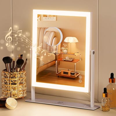 Verlichte Make-up Spiegel met 3 Kleuren Licht en 10x Vergroting