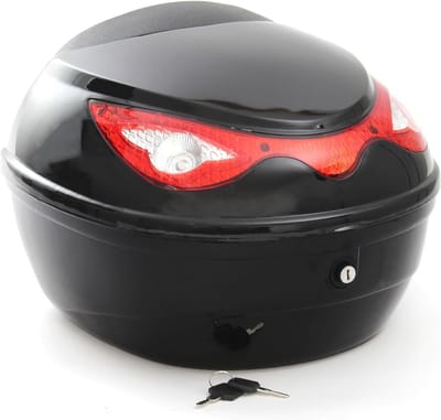 Topkoffer Voor Scooter & Motorfiets – Motorkoffer - Helmkoffer – Kunststof Topkoffer - Scooter Mand – Scooterkoffer - Motor Koffer – Zwart - 38 x 40 x 30 cm