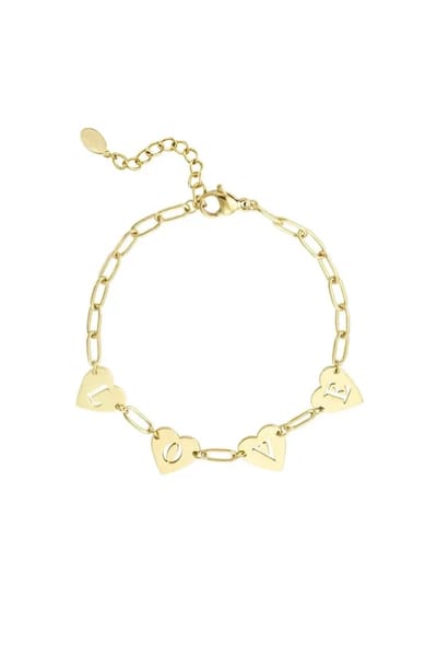 Loving Link armband- goud - stainless steel - kerst cadeau - sint cadeau - Valentijn - Moederdag - lente - zomer