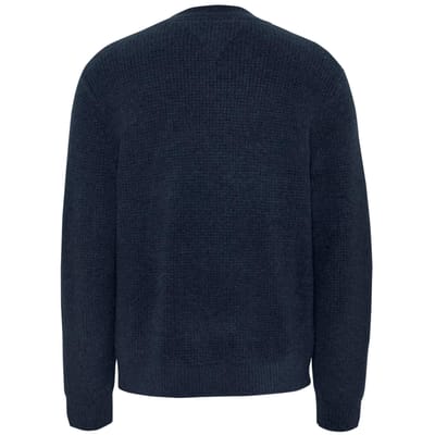 Tommy Jeans - Heren Sweaters Waffle Sweater - Blauw - Maat XXL