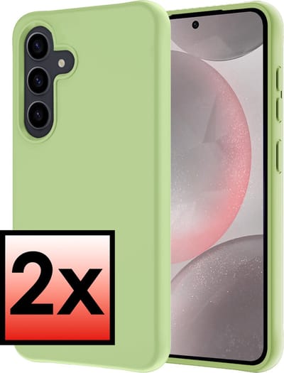 Hoesje - 2 Stuks - Geschikt voor Samsung Galaxy S24 - Sterk & Shockproof - Case Siliconen - Back Cover - Telefoon Hoes - Groen