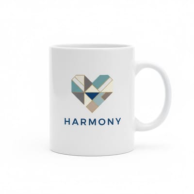 Harmony Mok – Moderne Geometrische Hart Design Koffiemok – 330 ml Keramische Mok