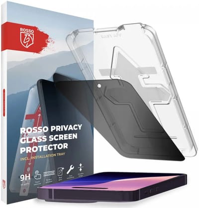 Rosso Privacy Screen Protector Geschikt voor Apple iPhone 16 Pro - 9H Gehard Glas - Installatietray - Case Friendly Tempered Glass - Stofvrij - Eenvoudige Installatie