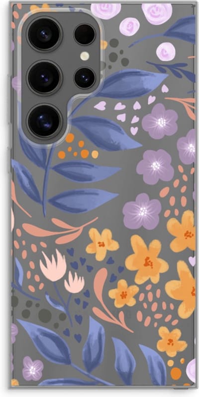 Case Company® - Hoesje geschikt voor Samsung Galaxy S24 Ultra hoesje - Flowers with blue leaves - Soft Cover Telefoonhoesje - Bescherming aan alle Kanten en Schermrand