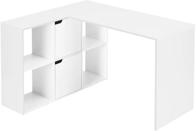 Bureau - L Vormig Bureau - Wit - Computerbureau - 2 Laden - Hoekbureau - Werkkamer - 118 × 75 × 100 cm (B × H × D)