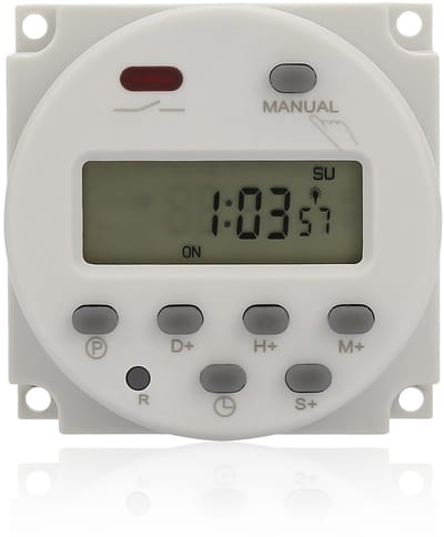 Dailygoody - Mini Programmeerbare Tijdschakelaar - Automatische Timer - Digitale Wandmontage - 12V DC - In-/uitschakelen Elektrische Apparaten -