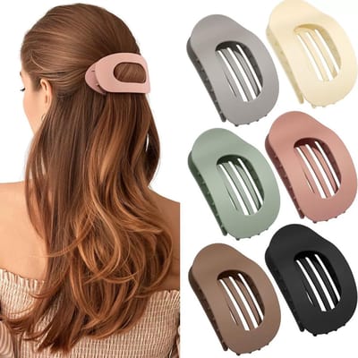 6 Stuks Haarspeldjes - Haaienspeldjes - Antislip Klauwspeldjes - Dames Frans - Platte Haarspeldjes - Mat - Voor Dik of Dun Haar - Geen Sporen - Haaraccessoires