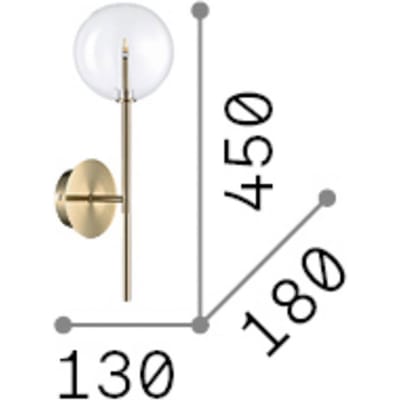 IDEAL LUX wandlamp Equinoxe, chroom/transparant, hoogte 45 cm