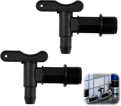 2 stuks Kunststof Afvoerkraan voor Regenton met Waterdichte Band - Waterkraan 3/4 inch Adapter voor gebruik in de Tuin en het Huishouden