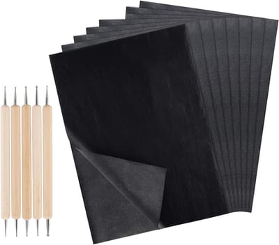 Transferpapier A4, 200 vellen zwart carbonpapier met 5 duimspijkers voor hout, keramiek en tarpaulin