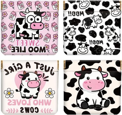 Mini Coin Purses en Cosmetica Tasjes - 4 Stuks PU Leer voor Make-up, Sleutels en Munten