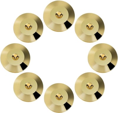 8-delige Set Spikes en Wasmachines voor Geluidsisolatie en Schokabsorptie van Speakers en Versterkers in Goud