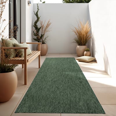 Paco Home In-& Outdoor Balkon Terras Keukenvloerkleed Eenkleurig Gemêleerd Patroon 60x100 cm