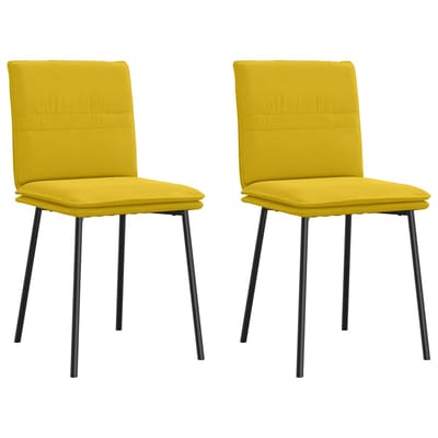 vidaXL - Eetkamerstoelen - 2 - st - fluweel - geel