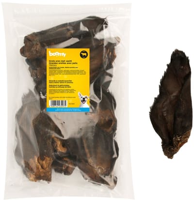 Boomy - Grote runderoren met vacht – Natuurlijke hondensnacks voor allergische honden – Gezonde kauwsnacks Kauwstaaf hond – 10 stuks