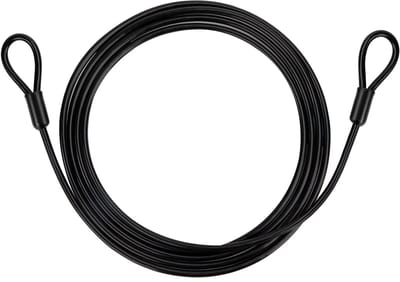 2M Fietsslotkabel Zware Kabelbeveiligingskabel met PVC-gecoate Dubbele Ring 4mm Dikte PVC-gecoate Hangslot Ronde U-slot
