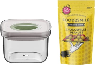 & FRIENDS | Food2Smile + Smart Seal 0.40L Chocosmiles Peanuts 85g - Transparant -