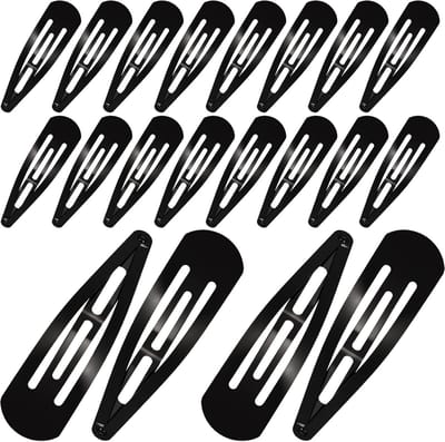 30 stuks 3,1 inch grote metalen snap haarspelden geen slip haarspelden meisjes vrouwen haar sieraden (zwart)