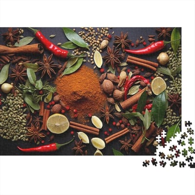 Kleurrijke Kruidenpuzzel - 1000 Stukjes Puzzel - Ontspanning Thuis - Premium Gerecycled Karton - 75 x 50 cm - Stijl-5