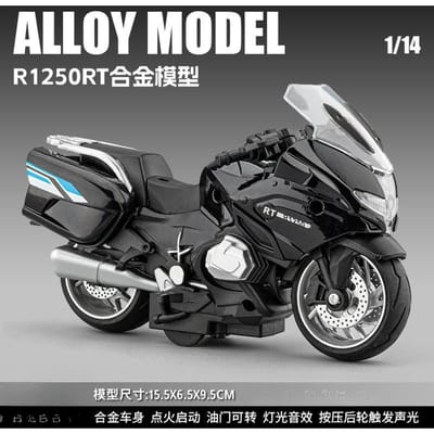 1:14 R1250Rt Motorfiets Model Speelgoed Legering Diecast Schokabsorptie Miniatuur Race Motor Modellen Voor Kinderen Cadeau gray