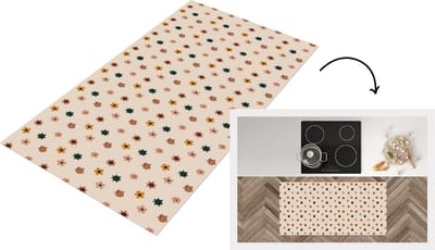 Keukenloper - Loper keuken - Bloemen - Patronen - Stippen - 120x60 cm - Keukenloper vinyl