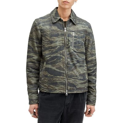 AllSaints Eddy Jacket Khaki Green Maat: XS | Lichte Jassen Outlet | Heren | Groen