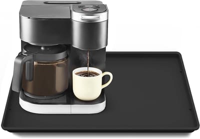 VHV - Koffiemat - Siliconen koffiemachine mat - Lekbak mat met opstaande rand voor aanrecht espresso en koffiehoek