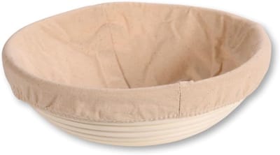 Gistingsmand Rotan - Broodmand Rijsmand - Brood Bakken - Met Uitneembare Voering - Ø25 x 8 cm - Naturel