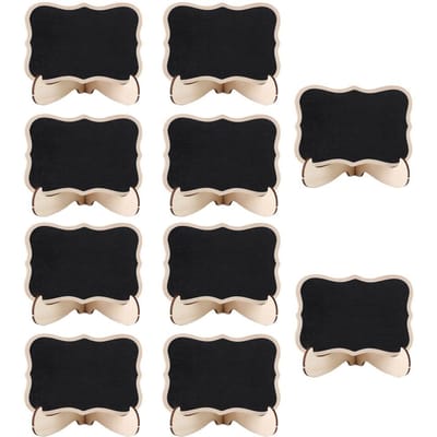 Lot de 10 tableaux noirs en bois pour travaux manuels, affichage, bar, bureau, messages, décorations de mariage