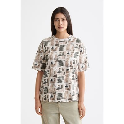 Scotch & Soda All Over Printed Loose Fit T-shirt Art Dept Collage Grey Sca Taglia: L | Maglie Sportivi Outlet | Donna | Grigio