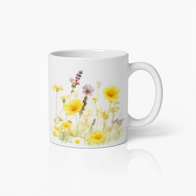Elegante Bloemen Koffiemok – Prachtig Lentebloemen Design, Perfect Cadeau voor Tuinliefhebbers