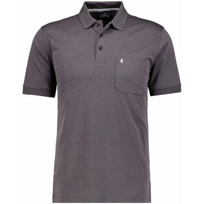 Ragman Polo Softknit Allover Dot Pattern Leisteen / male