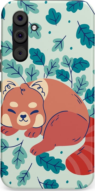 Casetastic Hoesje Geschikt voor Samsung A54 (5G) - Stijlvolle Beschermende Duo-layer Case - Rode panda avonturen