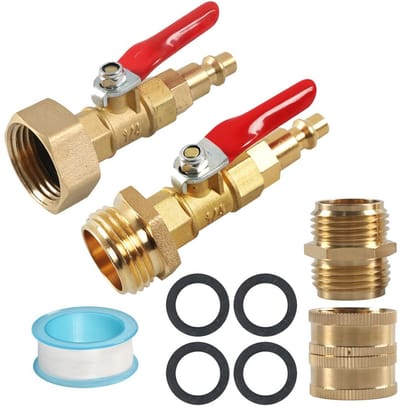 Allecto - Winterize Blowout Adapter - Mannelijke Snelle Verbinding - Eenvoudig in gebruik - 1/4'' en 3/4'' - Voor winterklaar maken - Ideaal voor R...