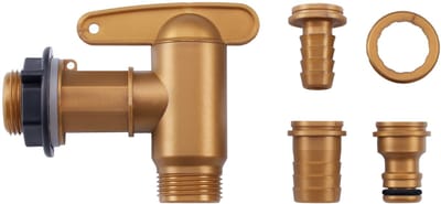 GARANTIA AQUA QUICK kunststof uitloopkraan 3/4'' messingkleurig set