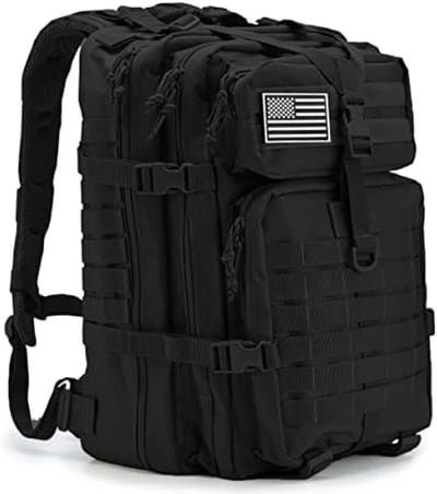 PromoHome 45L grote tactische militaire rugzak heren leger rugzak outdoor MOLLE survival rugzak camping wandel rugzak "Zwart"