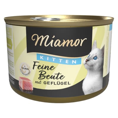 12x185g Miamor Fijne prooi Kitten Gevogelte natvoer voor katten