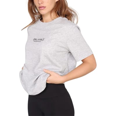 Blank Essentials Dames-T-shirt met logo uit de Essentials-collectie in boyfriend-stijl (Grijze Mergel)