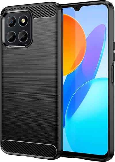 Hoesje geschikt voor HONOR X6/X8 5G/70 Lite - Techsuit Carbon Silicone Back Cover - Zwart