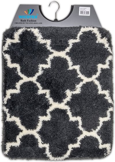 Wicotex - Bidetmat - WC mat - Toiletmat Marseille Antraciet - Badmat - Afmeting 50x60cm - Antislip onderkant