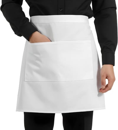 Praktische Taille Schort Set van 2 met Voorbindriem en 2 Zakjes voor Koks, Bediening en Bistro's