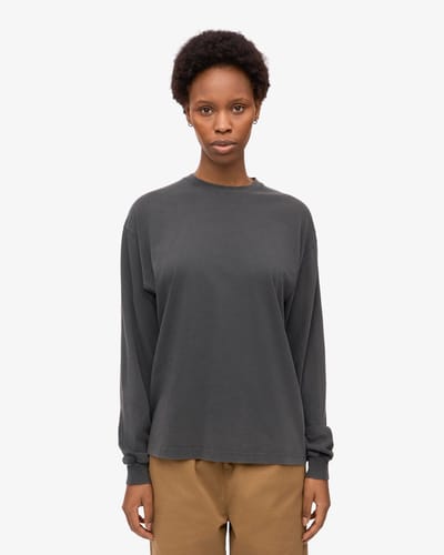 T-shirt met oversized lange mouwen Colorful Standard Organic Faded Black